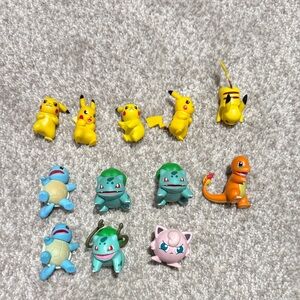 Pokemon Action Figure Set - Yellow, Blue, Green, Orange, Pink